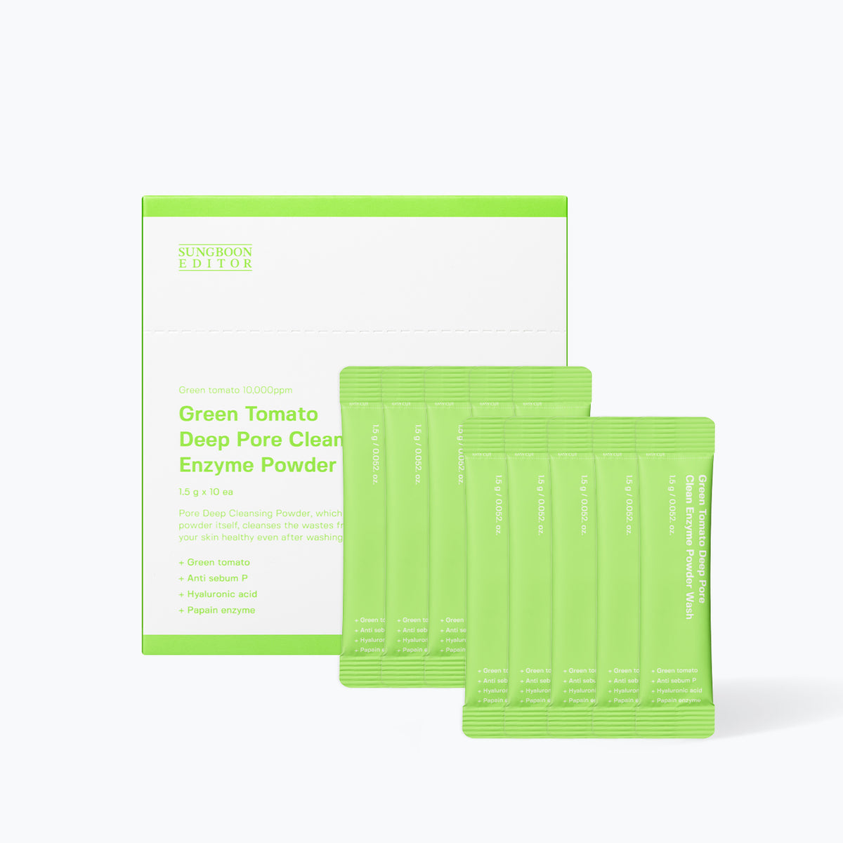 SUNGBOON EDITOR Green Tomato Deep Pore Clean Enzyme Powder Wash (1.5g x 10ea)