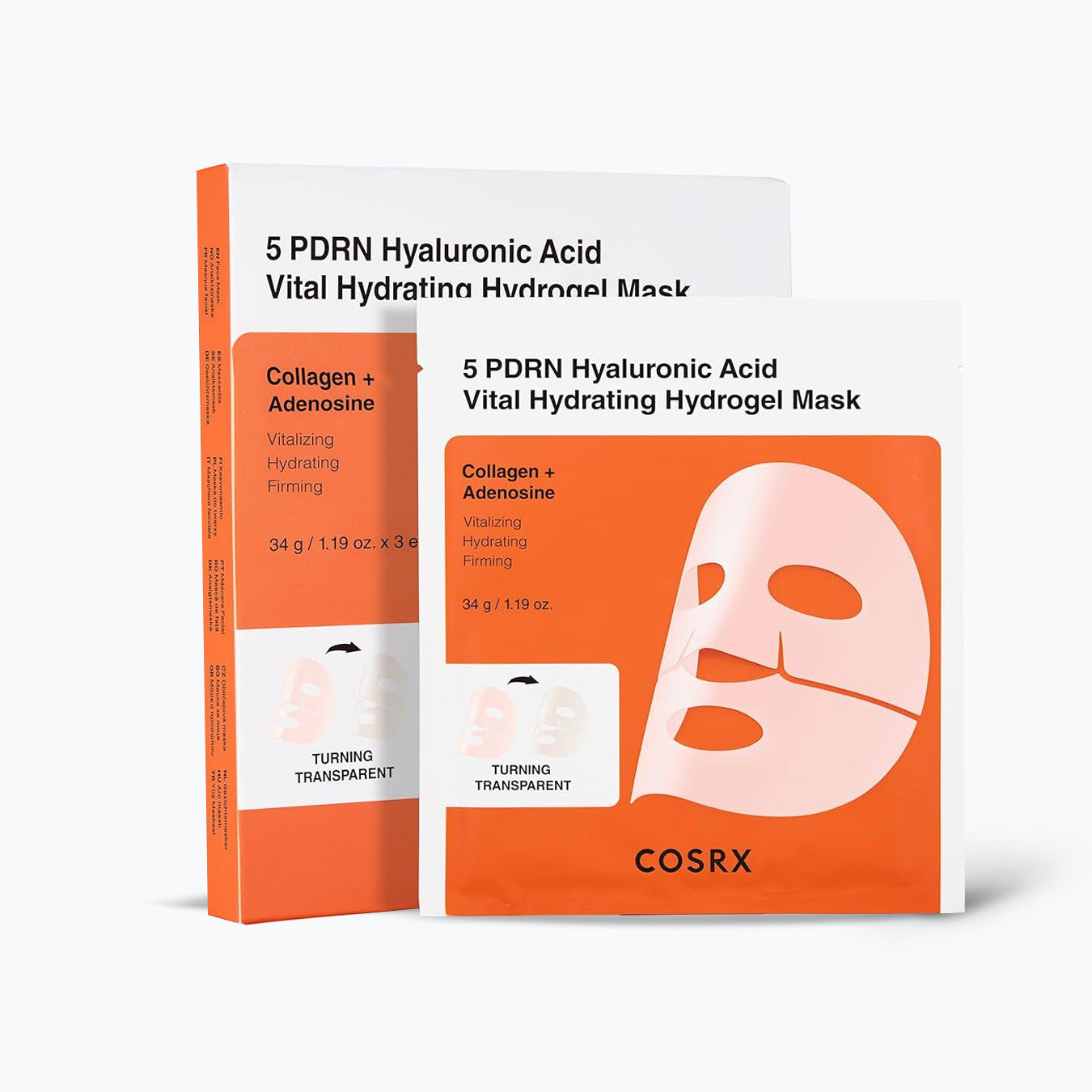 COSRX 5 PDRN Hyaluronic Acid Vital Hydrating Hydrogel Mask 34g 3s