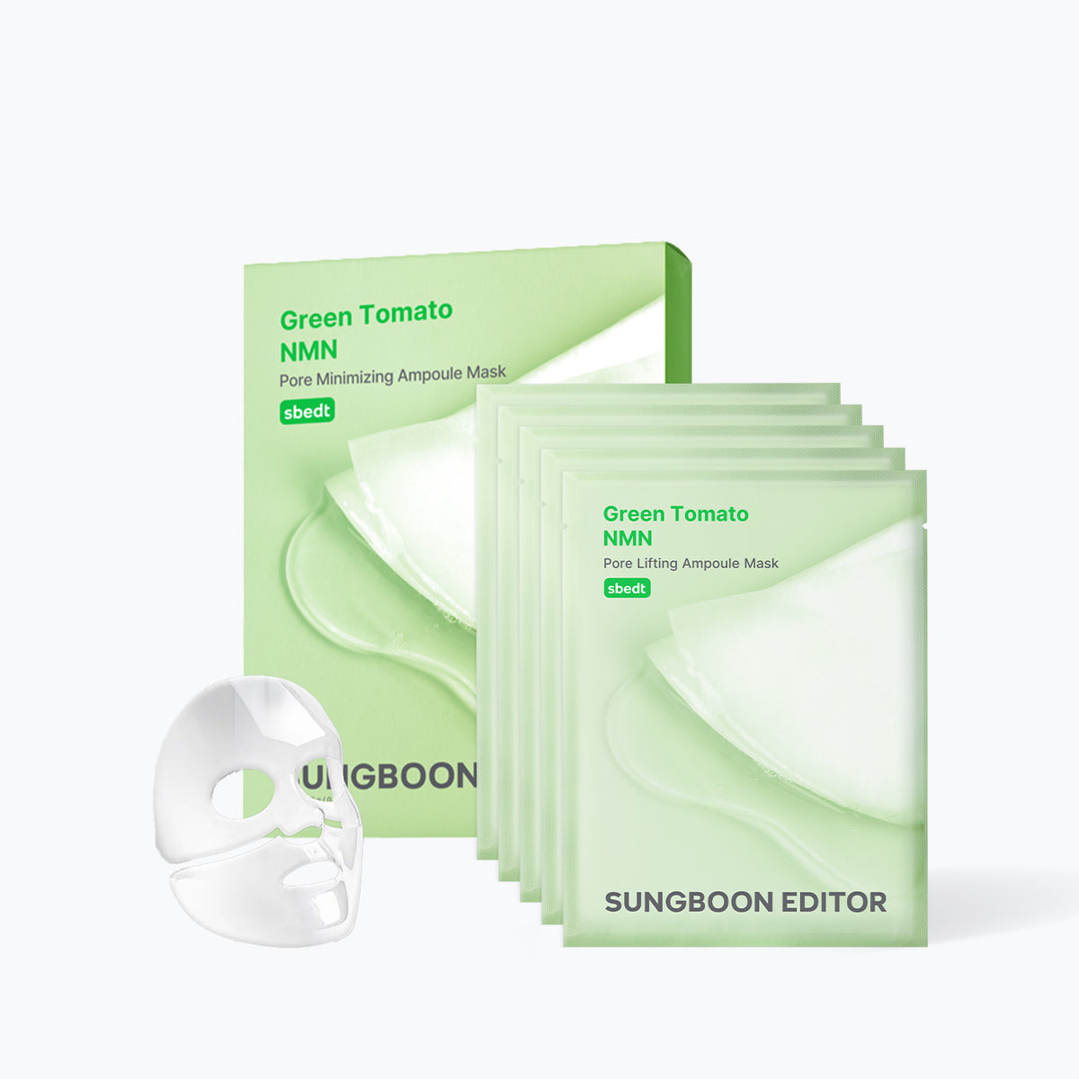 SUNGBOON EDITOR Green Tomato NMN Pore Lifting Ampoule Mask 23g*10pcs